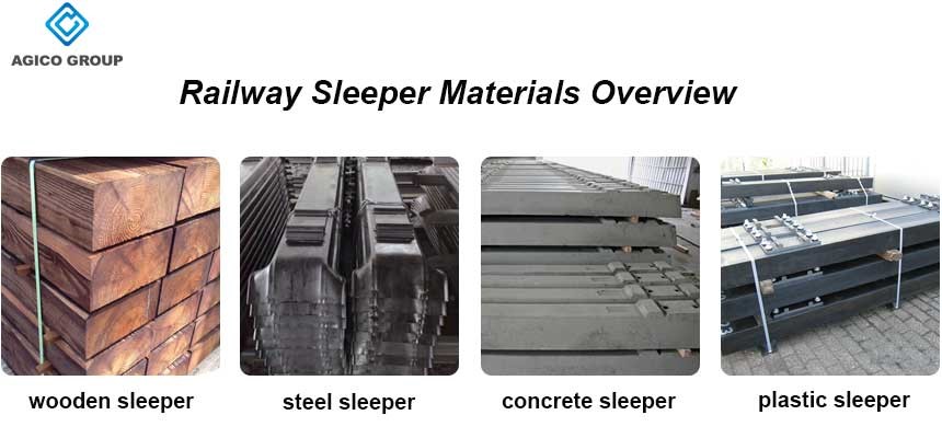 Descripción de los materiales del durmiente ferroviario: madera, acero, hormigón, plástico