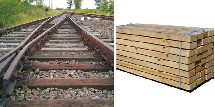 Durmiente de madera de ferrocarril